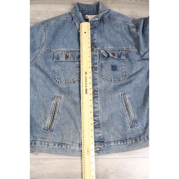 Vintage Carhartt Trucker Jacket Blue Jean Denim Work Coat Men's 2XL Model J186 - Picture 7 of 8